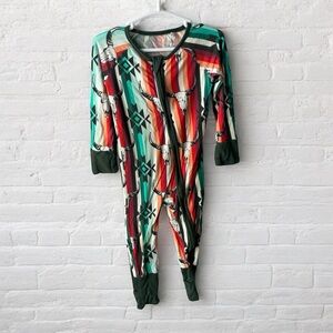 Miozing // Aztec Multicolor Bamboo Footie Pajamas